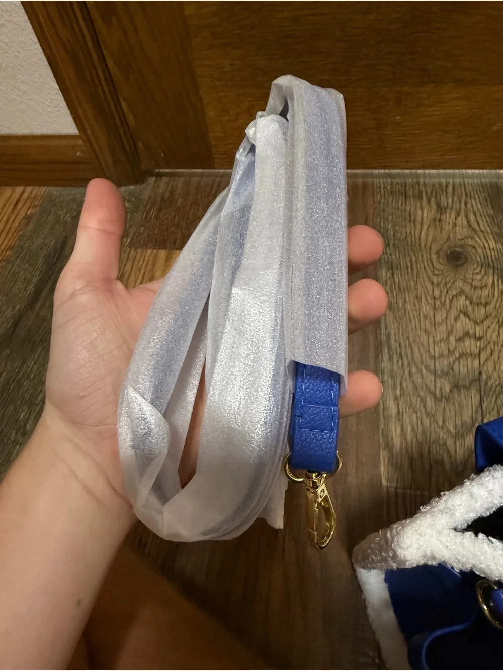 Small Tote in Royal Blue with White Trim